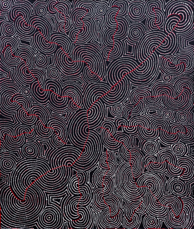 Aboriginal Artwork by Patrick Japangardi Williams, Mina Mina Jukurrpa (Mina Mina Dreaming) - Janyinki, 107x91cm