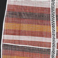 Aboriginal Artwork by Paul Nabulumo Namarinjmak, Ngalyod (Rainbow Serpent), 128x24cm Bark