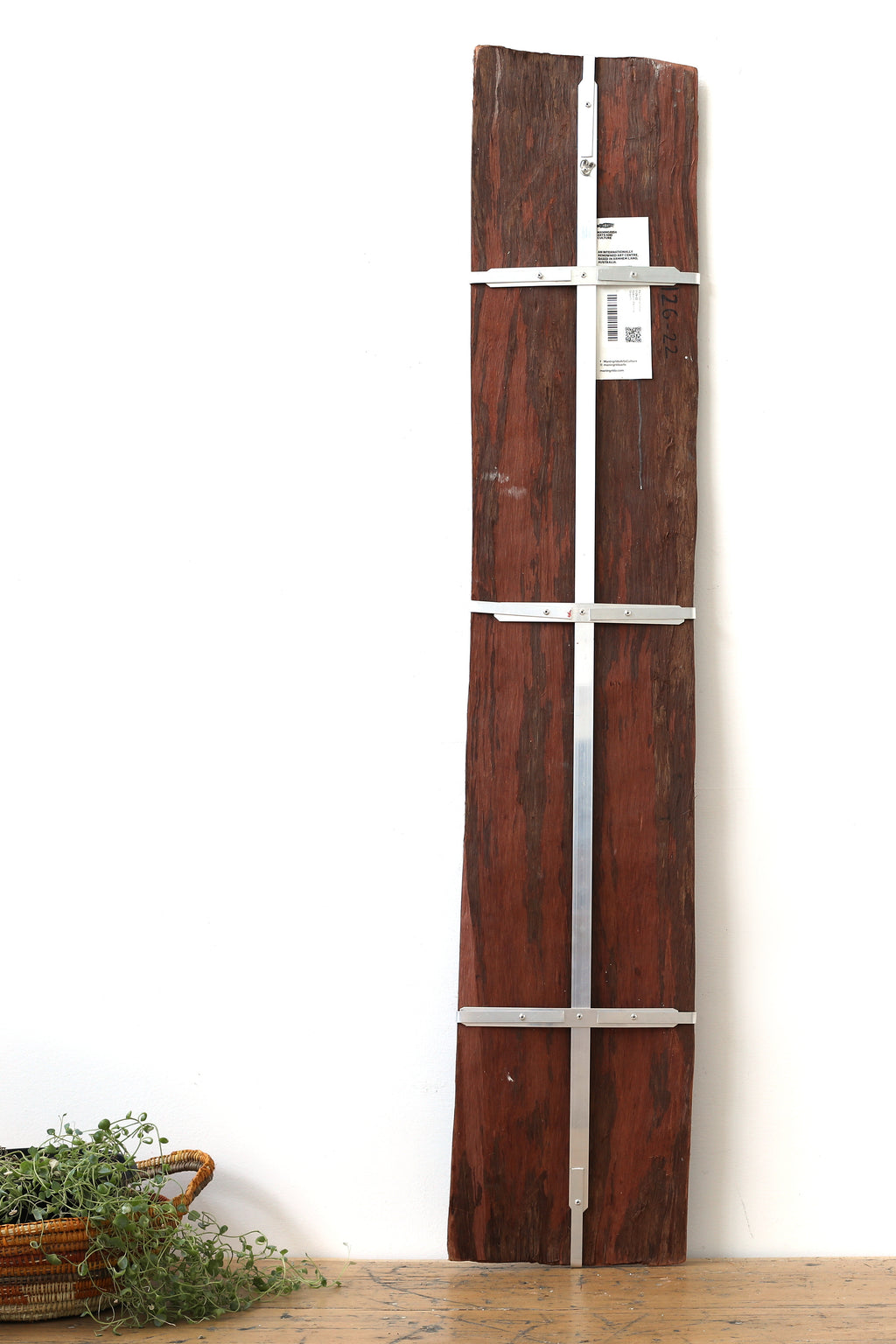 Aboriginal Artwork by Paul Nabulumo Namarinjmak, Ngalyod (Rainbow Serpent), 128x24cm Bark