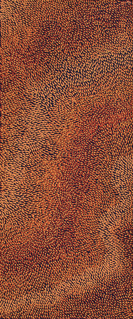 Aboriginal Artwork by Pauline Coombes, Bushfire painting, 122x51cm