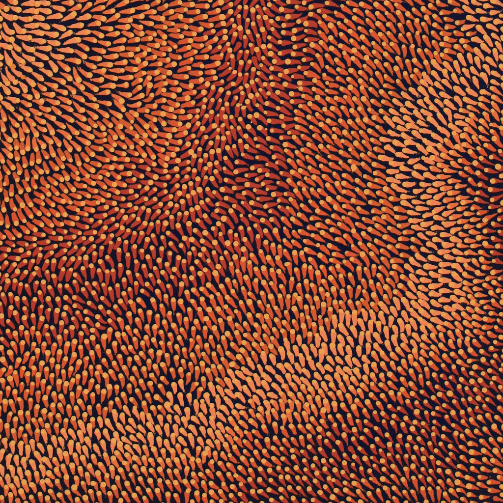 Aboriginal Artwork by Pauline Coombes, Bushfire painting, 122x51cm