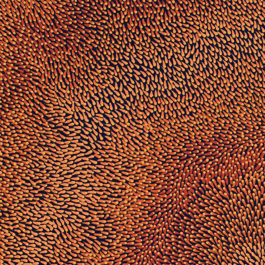 Aboriginal Artwork by Pauline Coombes, Bushfire painting, 122x51cm
