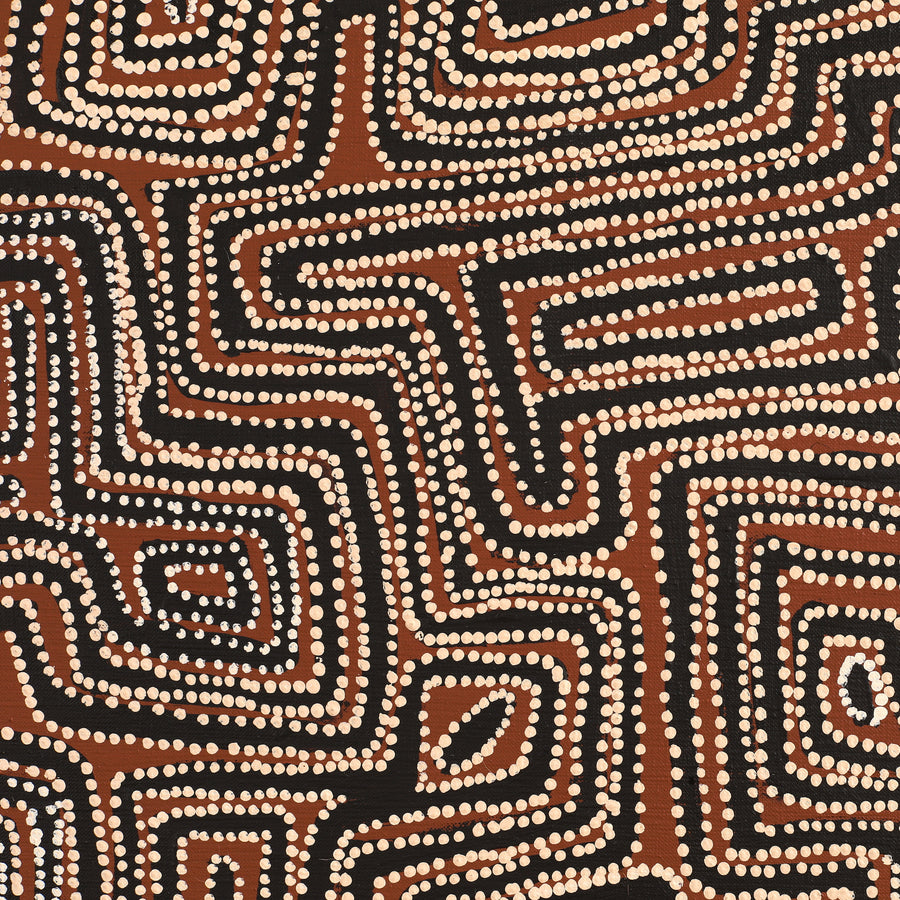 Aboriginal Artwork by Pauline Napangardi Gallagher, Lukarrara Jukurrpa, 107x107cm