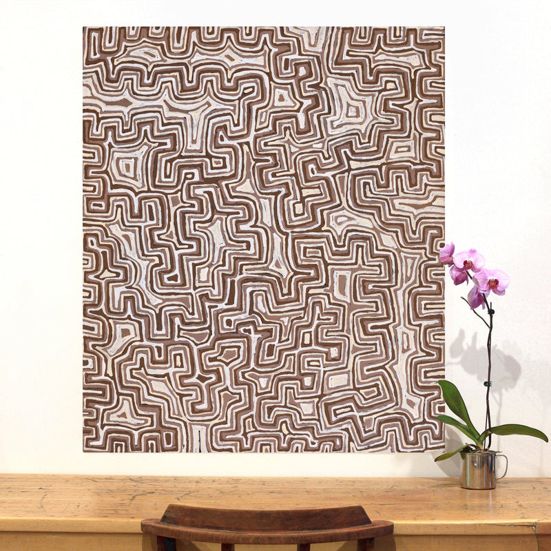 Aboriginal Artwork by Pauline Napangardi Gallagher, Lukarrara Jukurrpa, 107x91cm