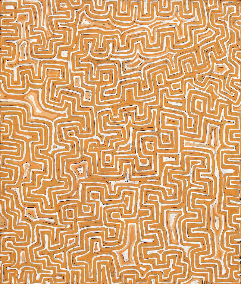 Aboriginal Artwork by Pauline Napangardi Gallagher, Lukarrara Jukurrpa, 107x91cm