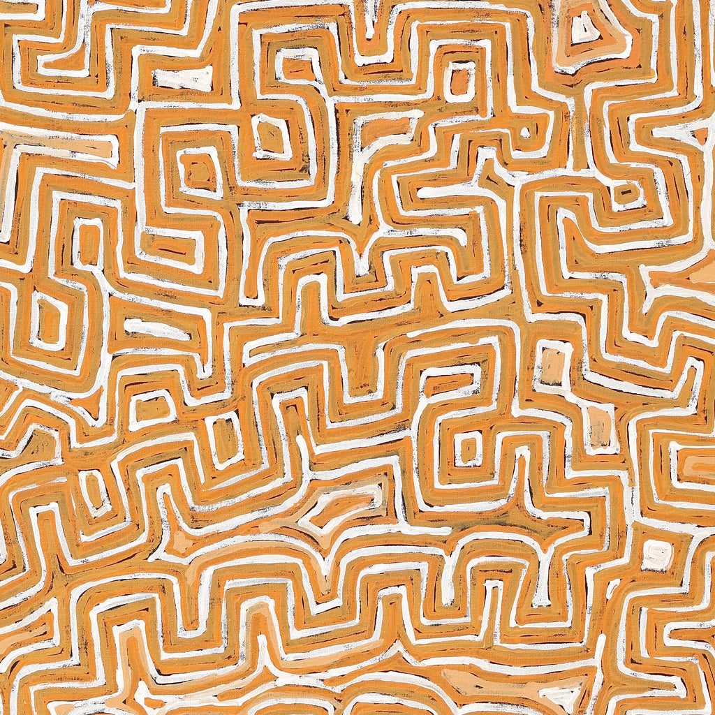 Aboriginal Art by Pauline Napangardi Gallagher, Lukarrara Jukurrpa, 107x91cm - ART ARK®