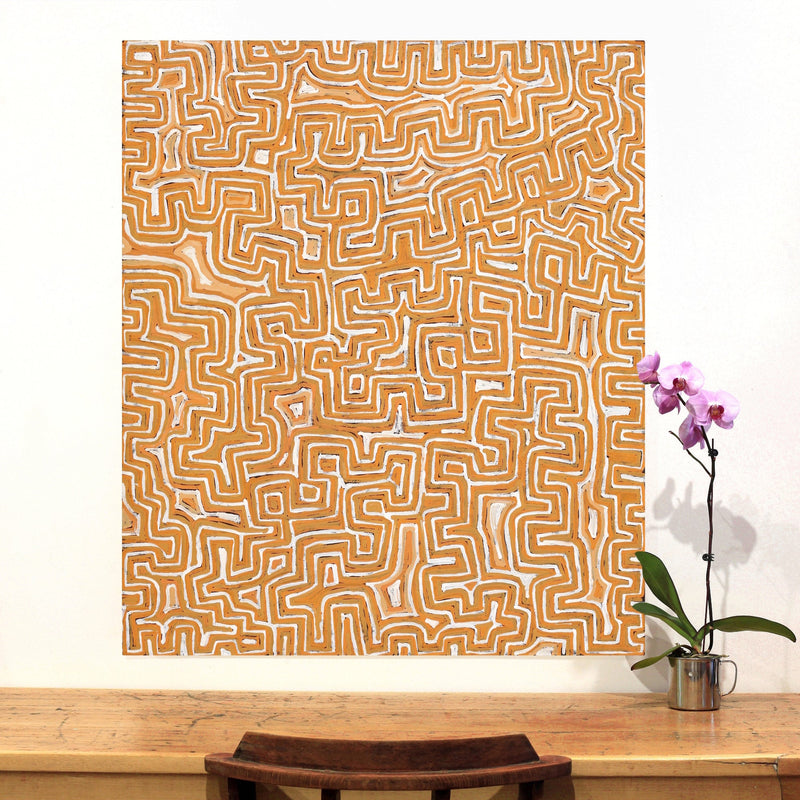 Aboriginal Artwork by Pauline Napangardi Gallagher, Lukarrara Jukurrpa, 107x91cm