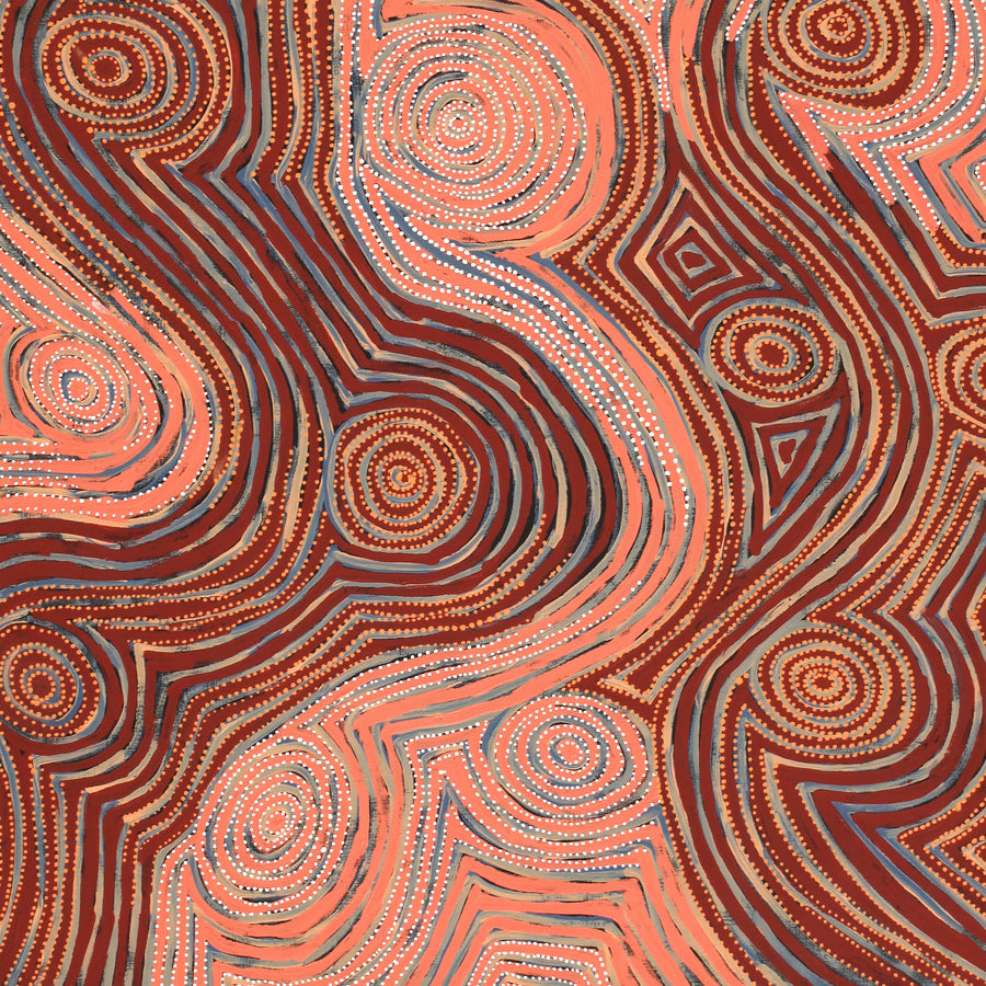 Aboriginal Artwork by Pauline Napangardi Gallagher, Mina Mina Jukurrpa, 122x107cm