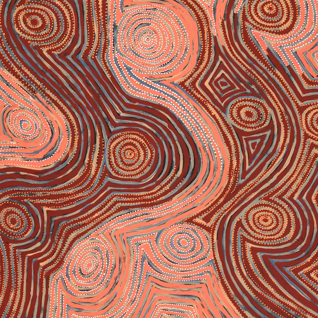 Aboriginal Artwork by Pauline Napangardi Gallagher, Mina Mina Jukurrpa, 122x107cm - ART ARK®