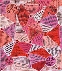 Aboriginal Artwork by Pauline Napangardi Gallagher, Mina Mina Jukurrpa, 122x107cm