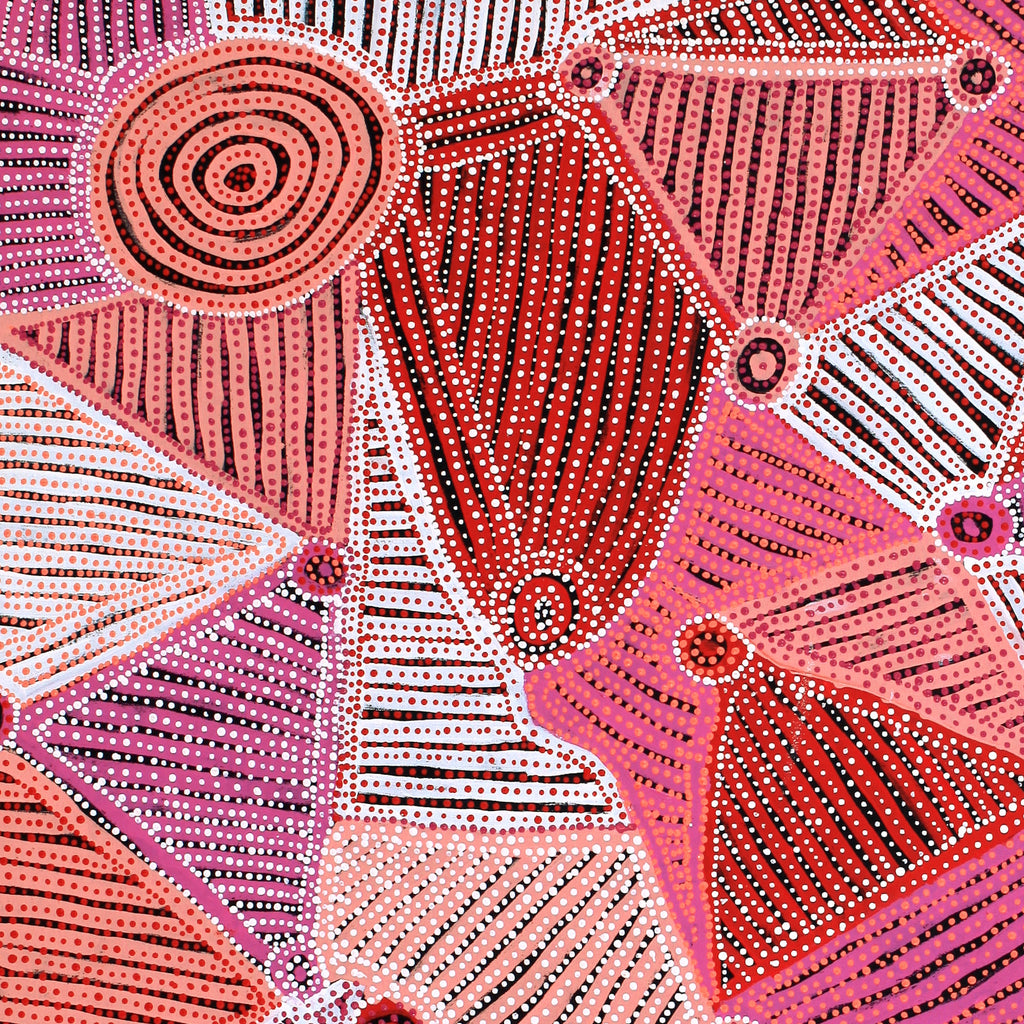 Aboriginal Artwork by Pauline Napangardi Gallagher, Mina Mina Jukurrpa, 122x107cm