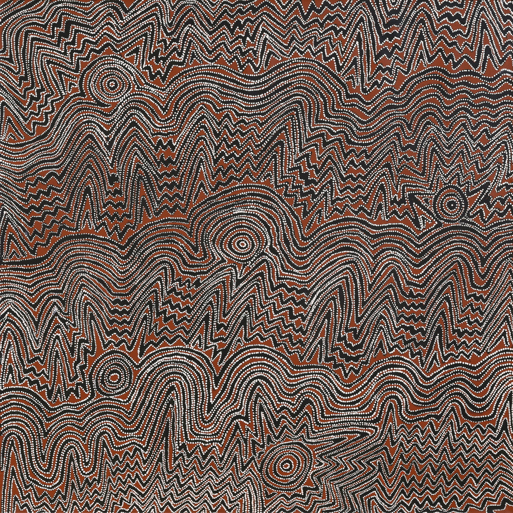 Aboriginal Art by Pauline Napangardi Gallagher, Lukarrara Jukurrpa, 122x122cm - ART ARK®