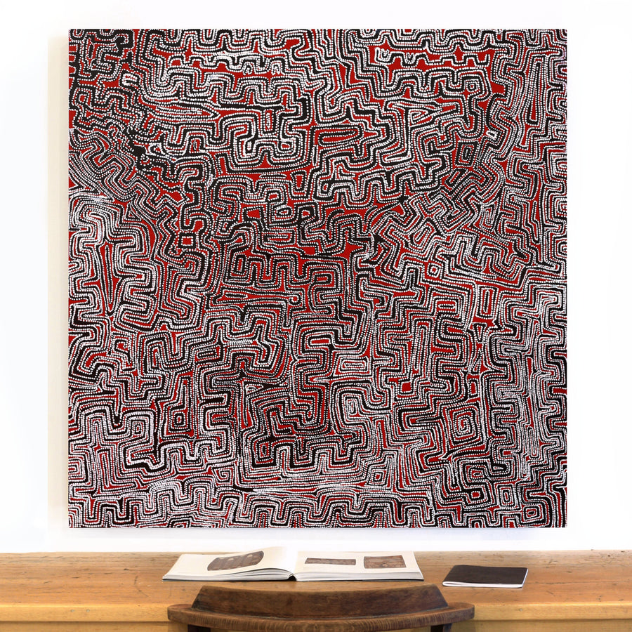 Aboriginal Artwork by Pauline Napangardi Gallagher, Lukarrara Jukurrpa, 122x122cm
