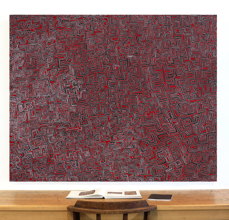 Aboriginal Artwork by Pauline Napangardi Gallagher, Lukarrara Jukurrpa, 152x122cm