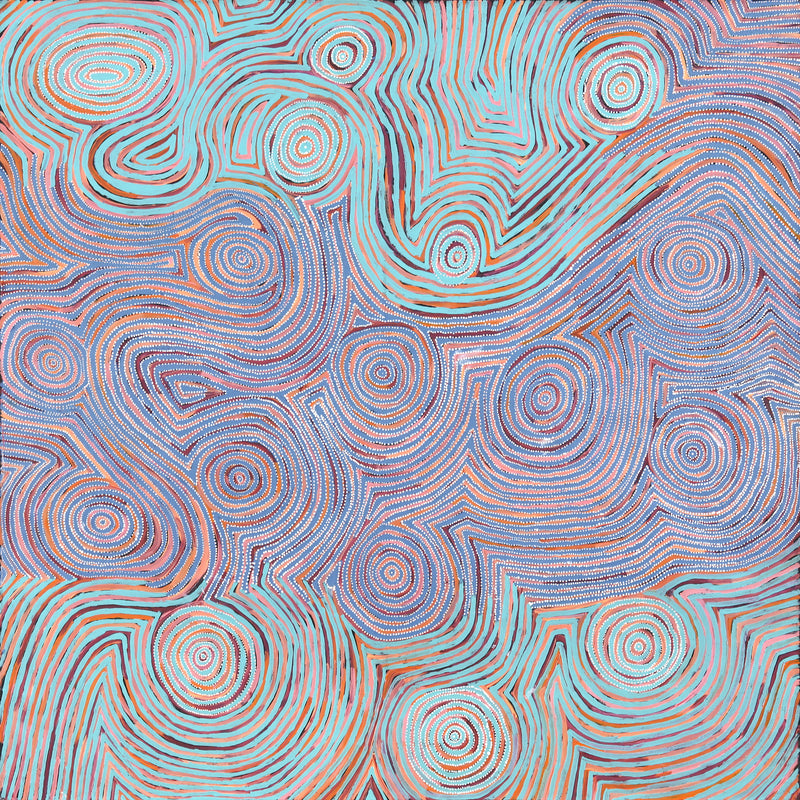 Aboriginal Artwork by Pauline Napangardi Gallagher, Mina Mina Jukurrpa, 152x152cm