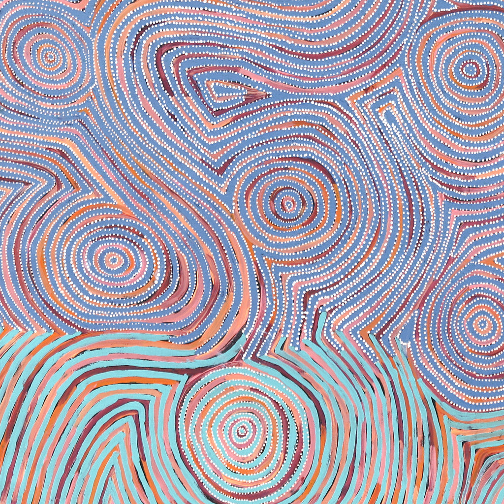 Aboriginal Artwork by Pauline Napangardi Gallagher, Mina Mina Jukurrpa, 152x152cm
