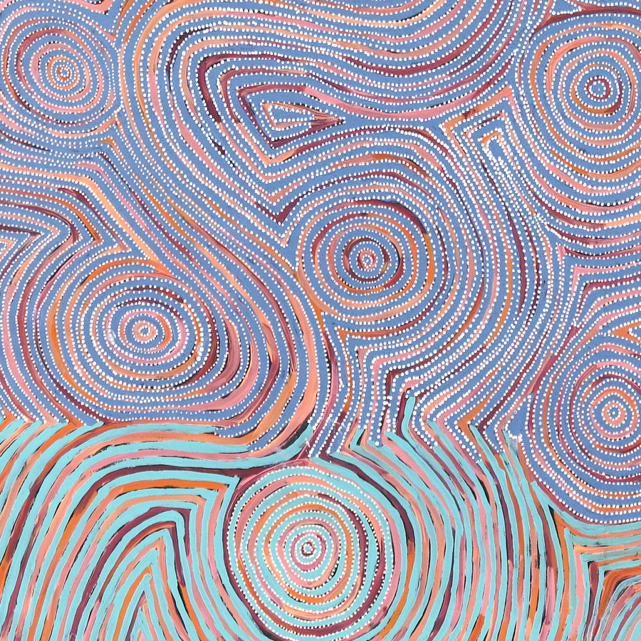 Aboriginal Artwork by Pauline Napangardi Gallagher, Mina Mina Jukurrpa, 152x152cm