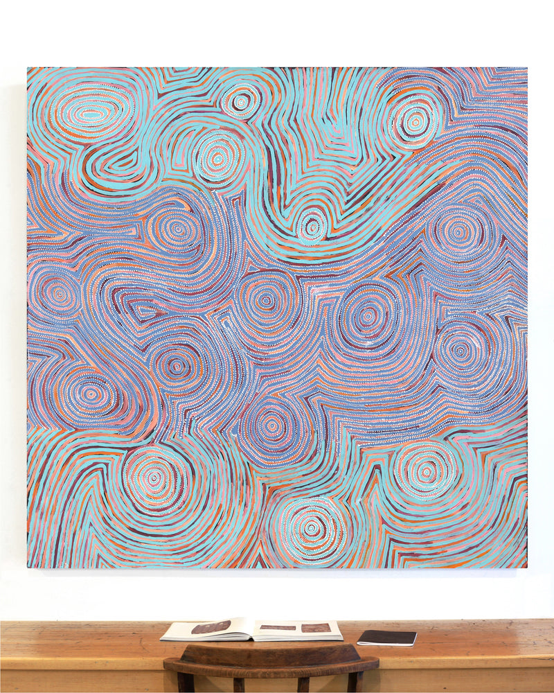 Aboriginal Artwork by Pauline Napangardi Gallagher, Mina Mina Jukurrpa, 152x152cm