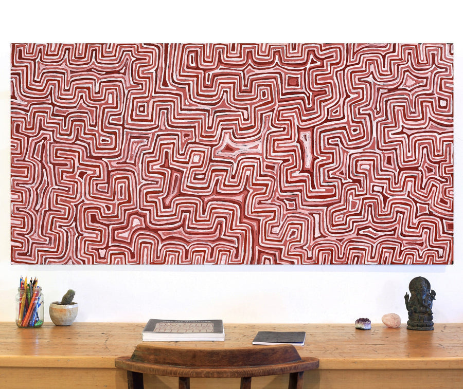 Aboriginal Artwork by Pauline Napangardi Gallagher, Lukarrara Jukurrpa, 152x76cm