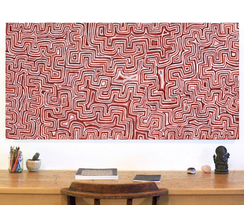 Aboriginal Artwork by Pauline Napangardi Gallagher, Lukarrara Jukurrpa, 152x76cm