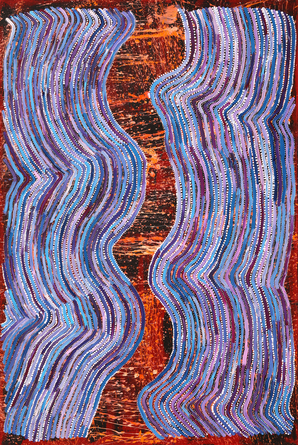 Aboriginal Artwork by Pauline Napangardi Gallagher, Mina Mina Jukurrpa, 182x122cm