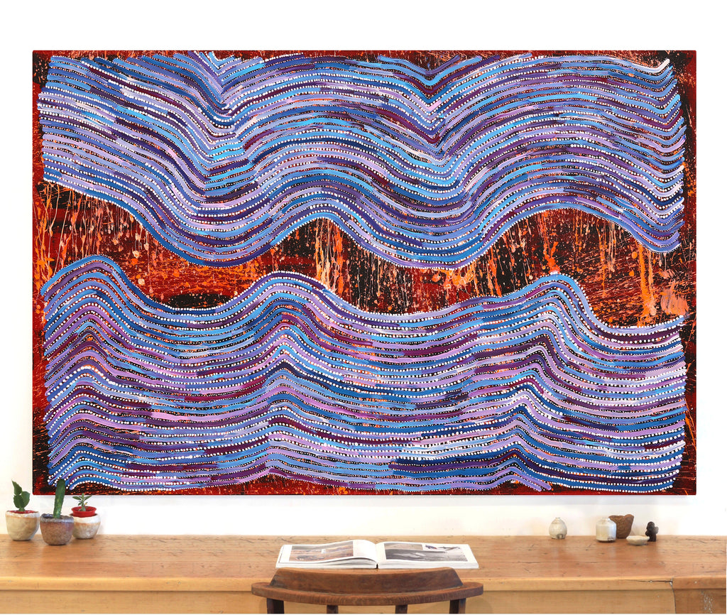 Aboriginal Artwork by Pauline Napangardi Gallagher, Mina Mina Jukurrpa, 182x122cm