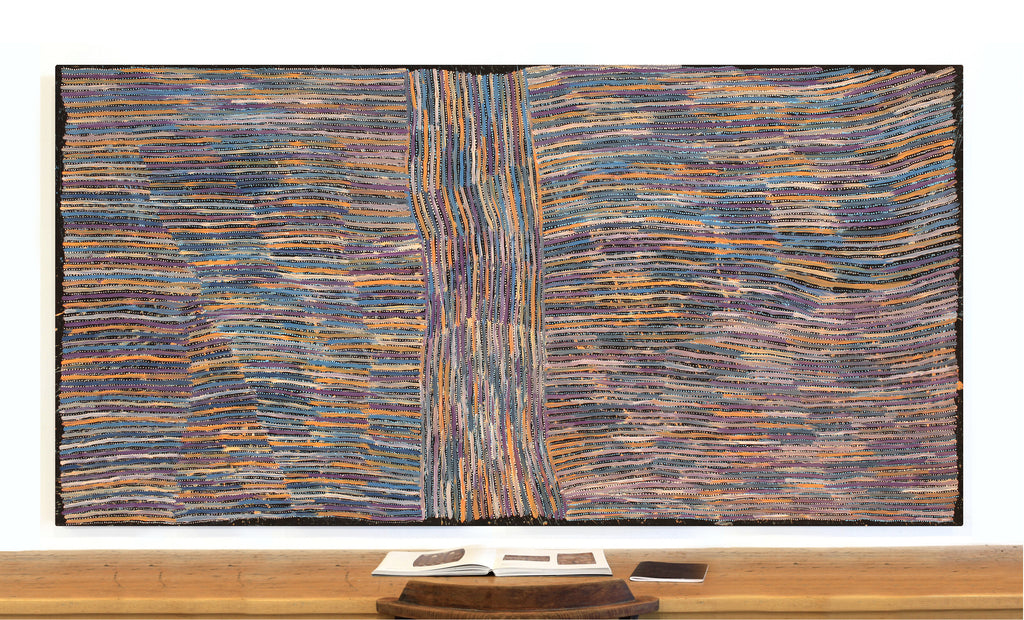 Aboriginal Artwork by Pauline Napangardi Gallagher, Mina Mina Jukurrpa, 240x122cm