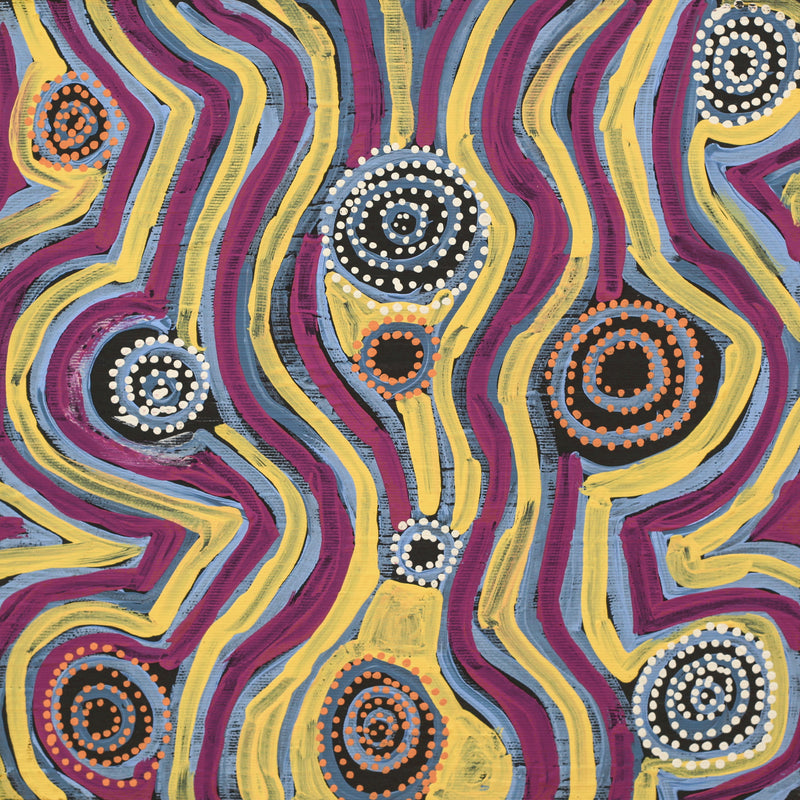 Aboriginal Artwork by Pauline Napangardi Gallagher, Mina Mina Jukurrpa, 30x30cm