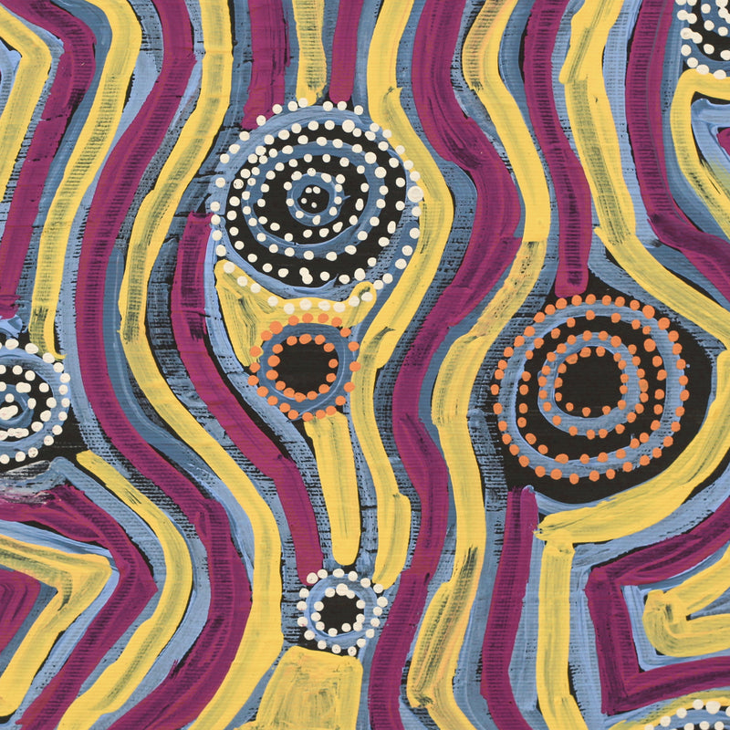 Aboriginal Artwork by Pauline Napangardi Gallagher, Mina Mina Jukurrpa, 30x30cm