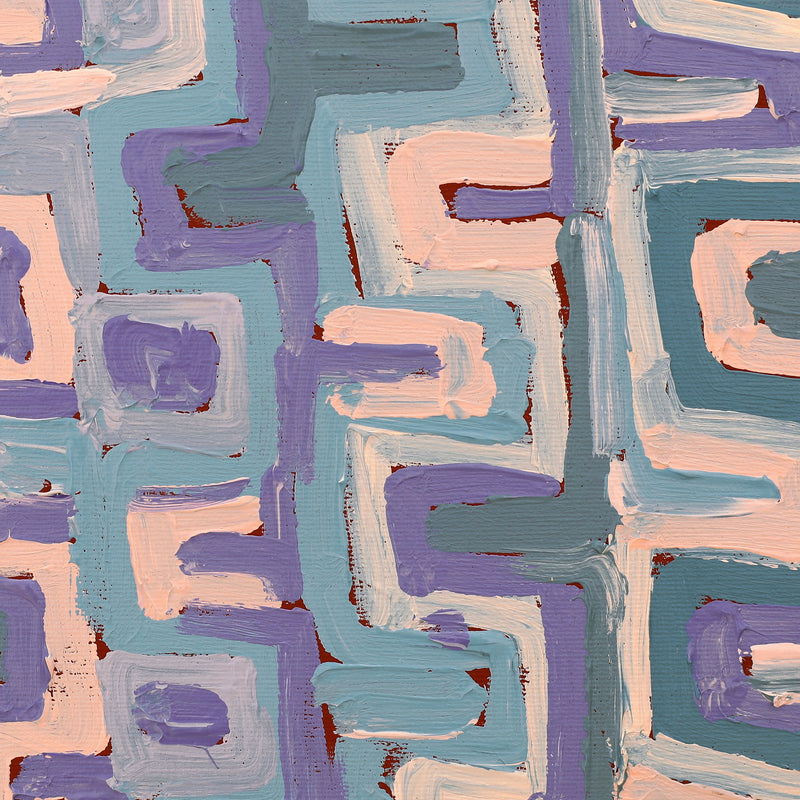 Aboriginal Artwork by Pauline Napangardi Gallagher, Lukarrara Jukurrpa (Desert Fringe-rush Seed Dreaming), 30x30cm