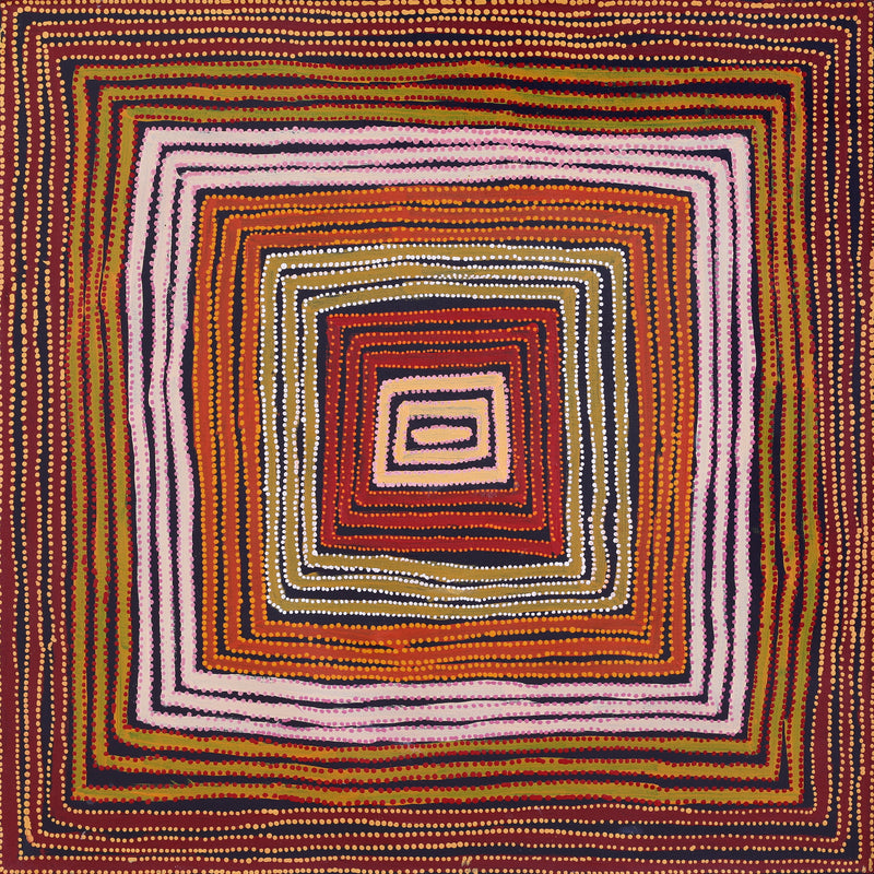 Aboriginal Artwork by Pauline Napangardi Gallagher, Lukarrara Jukurrpa, 76x76cm