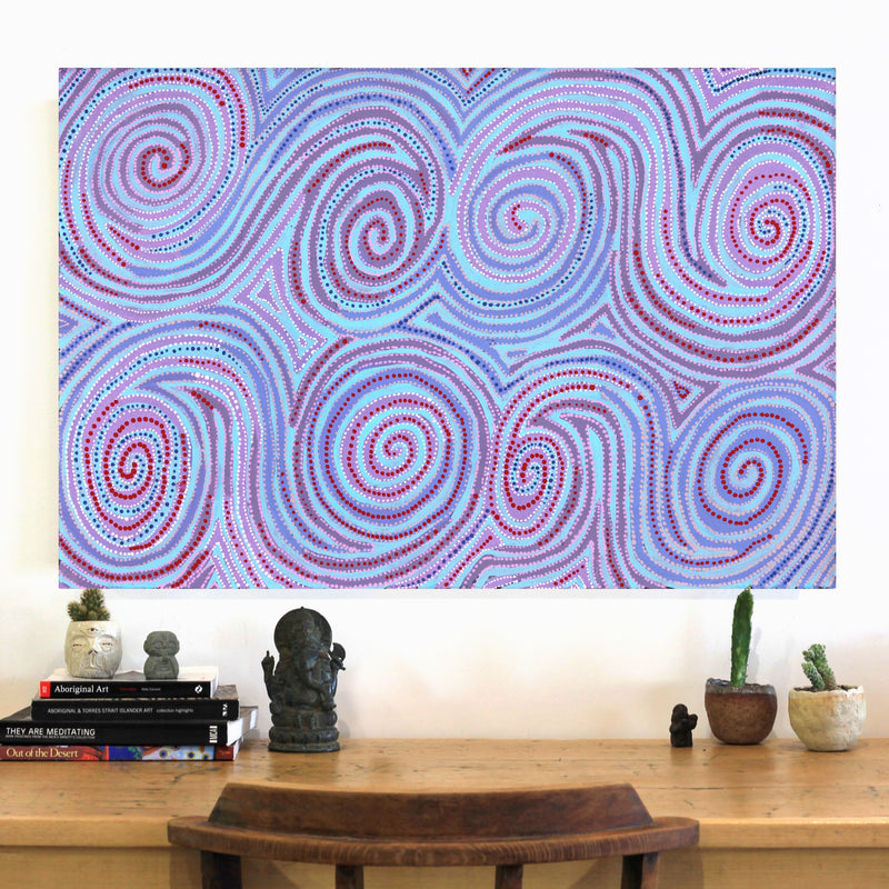 Aboriginal Artwork by Pauline Napangardi Gallagher, Mina Mina Jukurrpa, 91x61cm
