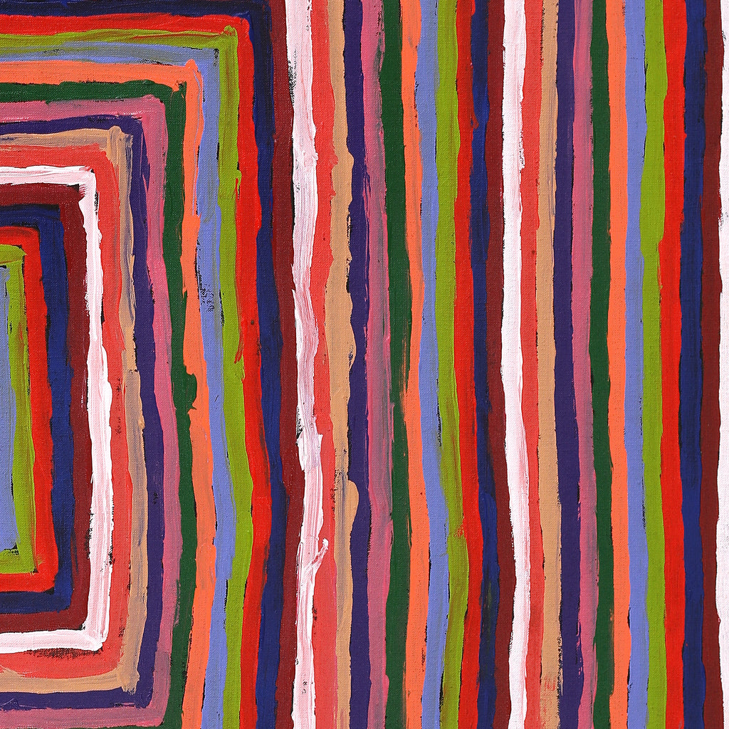 Aboriginal Artwork by Pauline Napangardi Gallagher, Lukarrara Jukurrpa, 91x76cm