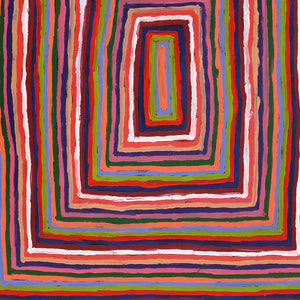 Aboriginal Artwork by Pauline Napangardi Gallagher, Lukarrara Jukurrpa, 91x76cm - ART ARK®