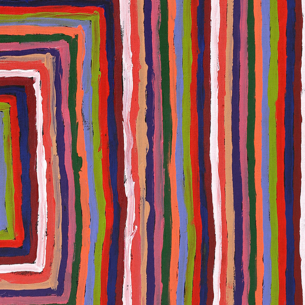 Aboriginal Artwork by Pauline Napangardi Gallagher, Lukarrara Jukurrpa, 91x76cm - ART ARK®