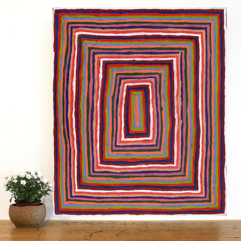 Aboriginal Artwork by Pauline Napangardi Gallagher, Lukarrara Jukurrpa, 91x76cm