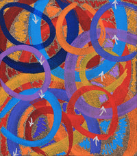 Aboriginal Artwork by Pauline Nampijinpa Singleton, Yankirri Jukurrpa (Emu Dreaming) - Ngarlikurlangu, 122x107cm