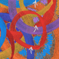 Aboriginal Artwork by Pauline Nampijinpa Singleton, Yankirri Jukurrpa (Emu Dreaming) - Ngarlikurlangu, 122x107cm