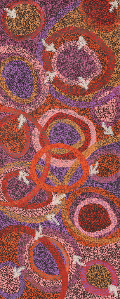Aboriginal Artwork by Pauline Nampijinpa Singleton, Yankirri Jukurrpa (Emu Dreaming) - Ngarlikurlangu, 152x61cm