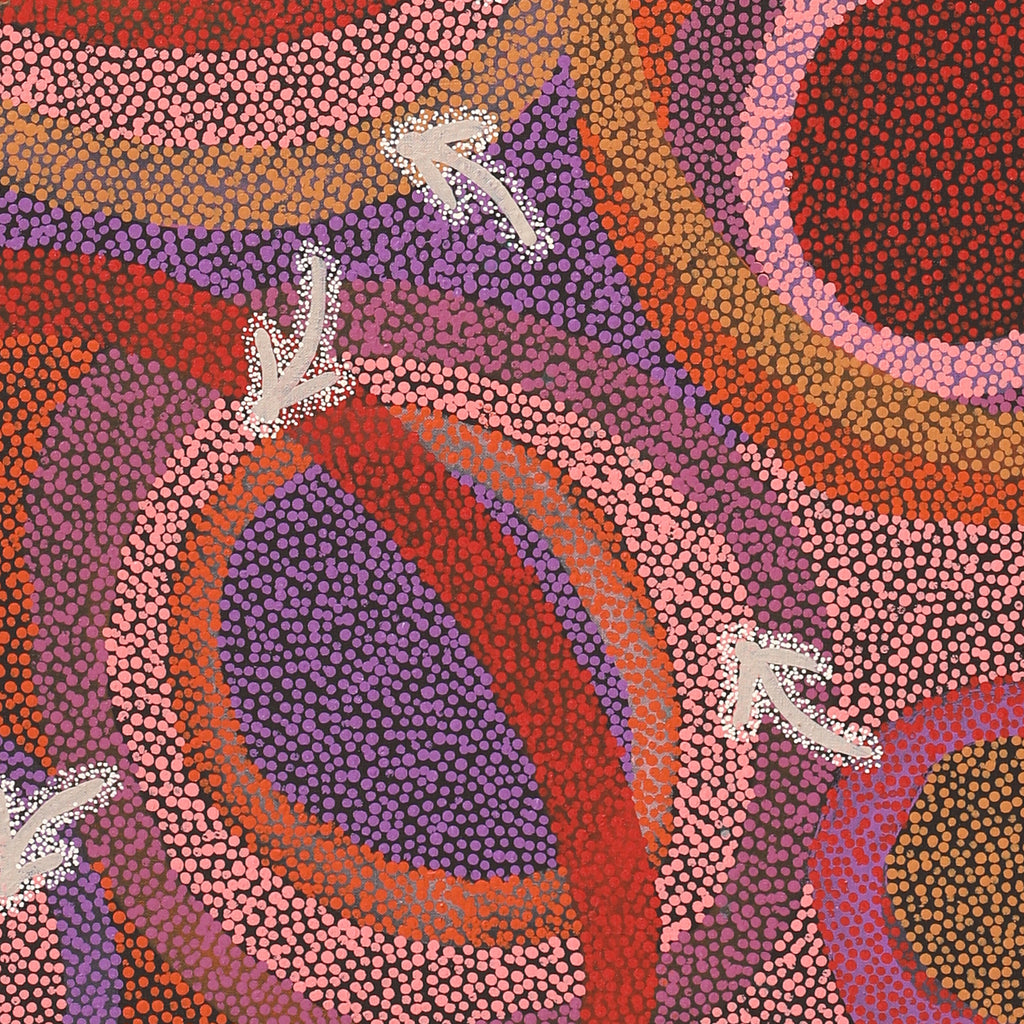 Aboriginal Artwork by Pauline Nampijinpa Singleton, Yankirri Jukurrpa (Emu Dreaming) - Ngarlikurlangu, 152x61cm
