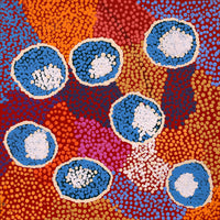 Aboriginal Artwork by Pamela Napurrurla Walker, Janganpa Jukurrpa (Brush-tail Possum Dreaming) - Mawurrji, 30x30cm