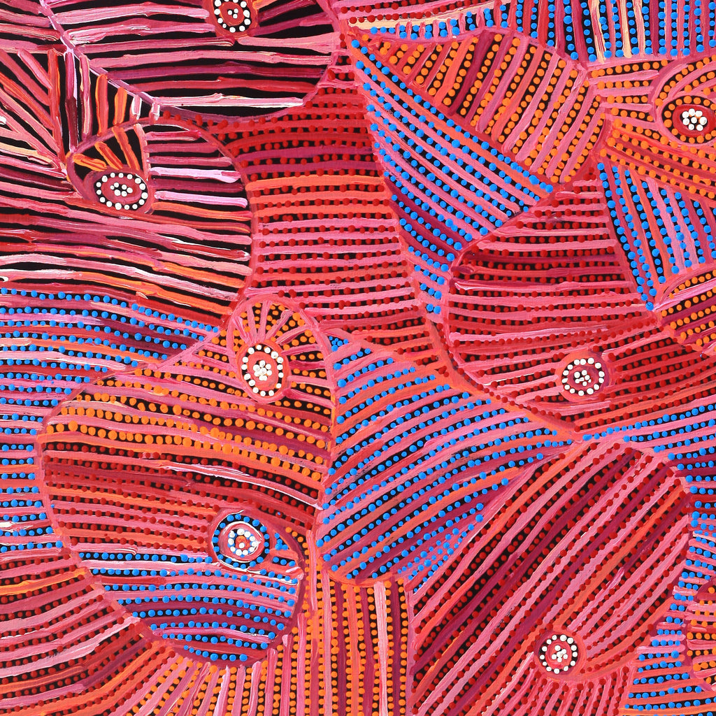 Aboriginal Artwork by Pauline Napangardi Gallagher, Mina Mina Jukurrpa, 91x76cm
