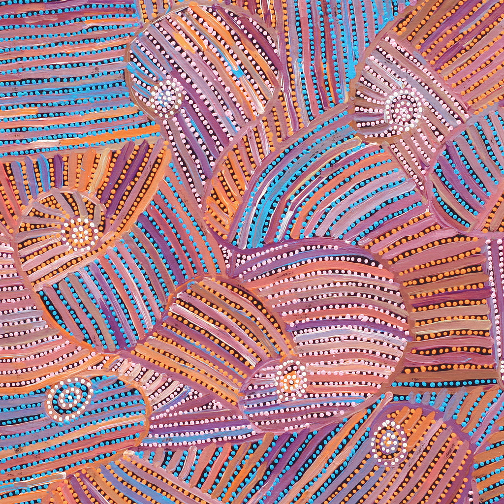 Aboriginal Artwork by Pauline Napangardi Gallagher, Mina Mina Jukurrpa, 107x107cm