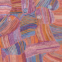 Aboriginal Artwork by Pauline Napangardi Gallagher, Mina Mina Jukurrpa, 107x107cm