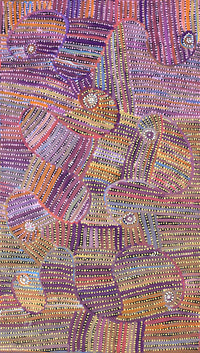 Aboriginal Artwork by Pauline Napangardi Gallagher, Mina Mina Jukurrpa, 107x61cm