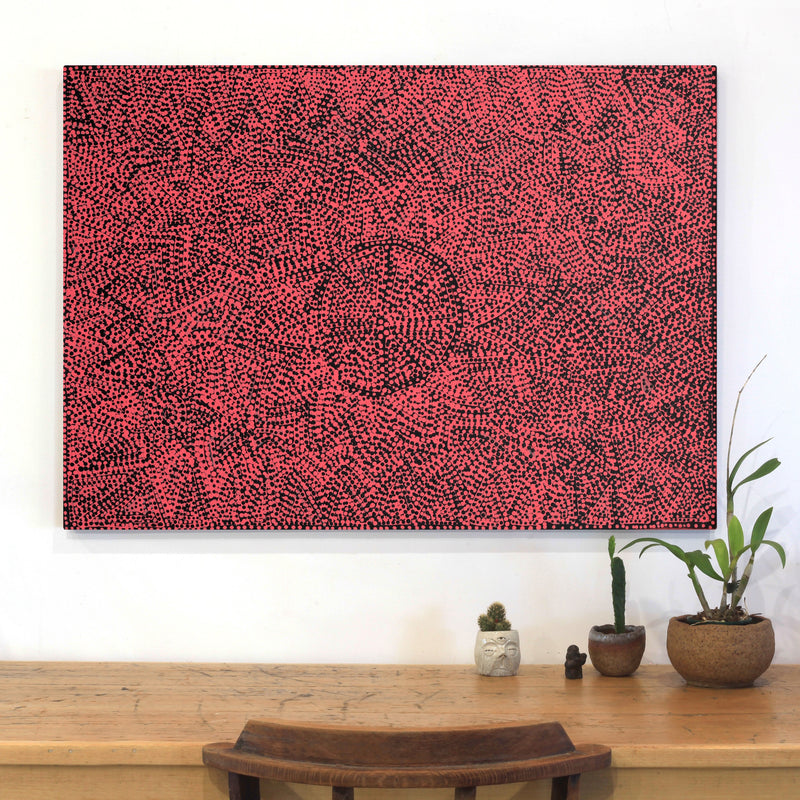 Aboriginal Artwork by Pauline Napangardi Gallagher, Mina Mina Jukurrpa, 107x76cm