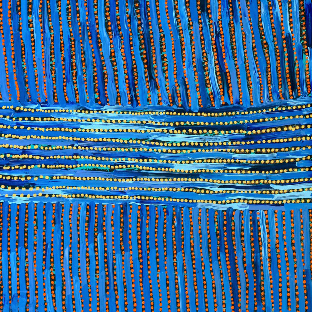 Aboriginal Artwork by Pauline Napangardi Gallagher, Mina Mina Jukurrpa, 107x91cm