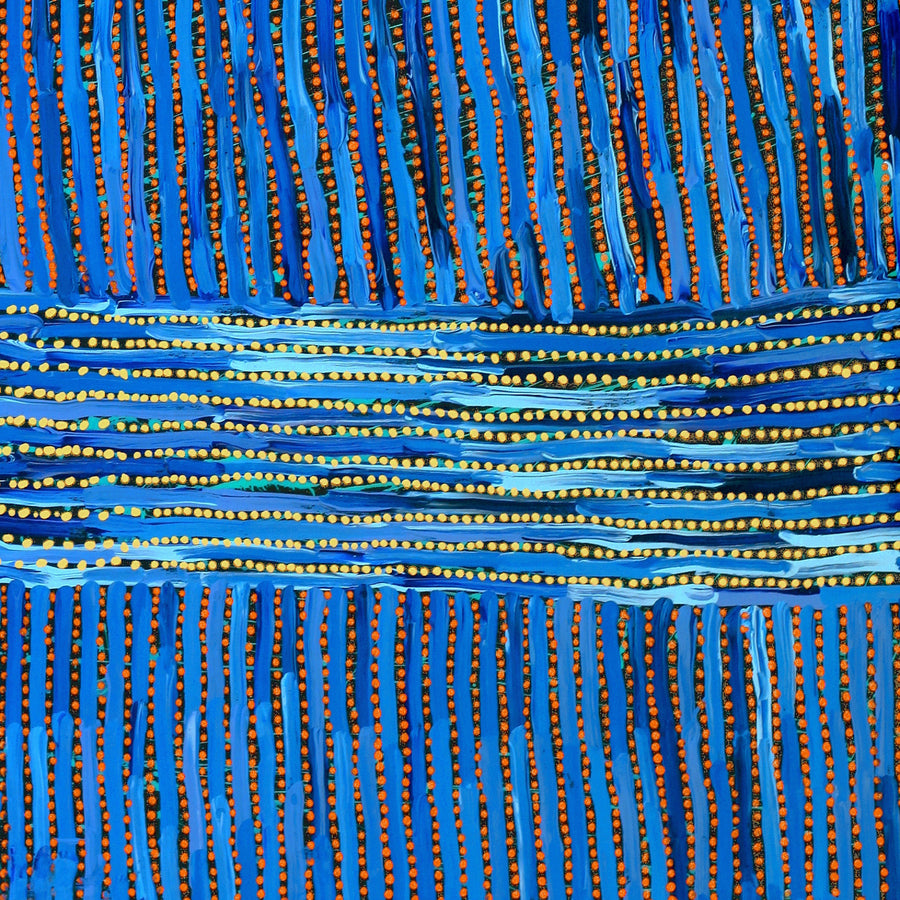 Aboriginal Artwork by Pauline Napangardi Gallagher, Mina Mina Jukurrpa, 107x91cm