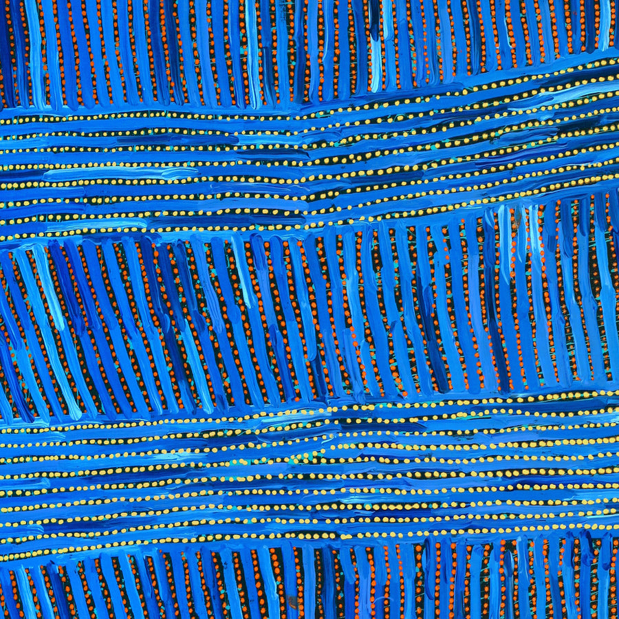 Aboriginal Artwork by Pauline Napangardi Gallagher, Mina Mina Jukurrpa, 107x91cm