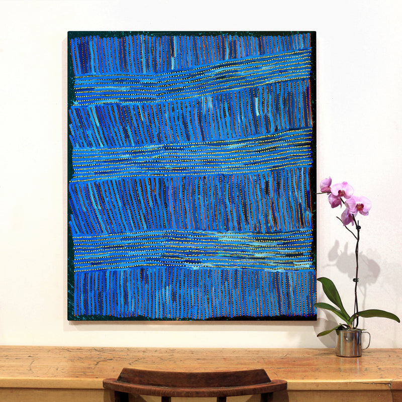 Aboriginal Artwork by Pauline Napangardi Gallagher, Mina Mina Jukurrpa, 107x91cm